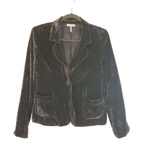 Metro 7 Womens Jacket Dark Green M Crushed Velvet Blazer 10